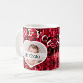 Liebe Sie Foto Rote Rosen Moderne Schrift Niedlich Kaffeetasse (Vorderseite Links)