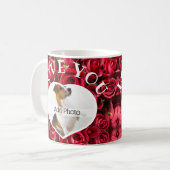 Liebe Sie Foto Rote Rosen Moderne Schrift Niedlich Kaffeetasse (Vorderseite Links)