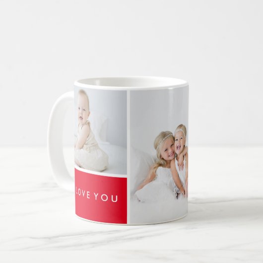 Liebe Sie FotoCollage Kaffeetasse (Vorderseite Links)