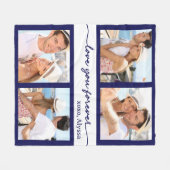 Liebe Sie für immer 4 Foto Blue Fleece Blanket (Vorderseite (Horizontal))