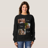 Liebe Sie für immer Custom 3 Foto und Name Paare S Sweatshirt (Vorne ganz)