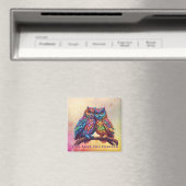 Liebe Sie für immer farbenfrohe Eulen - Valentinst Magnet (In Situ (Geschirrspüler))