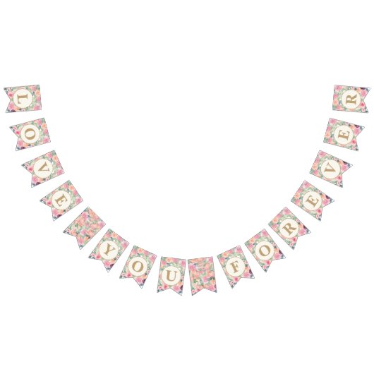 Liebe Sie für immer Hochzeit rot rosa Farbe Grün Wimpelkette (Alle)