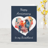 Liebe Sie für immer Jubiläum Lovebirds Karte (Gelbe Blume)