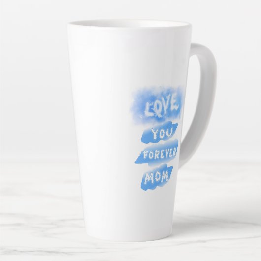 Liebe Sie für immer Mama Cloud Blue Happy Mutterta Milchtasse (Rechte Ecke)