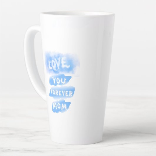 Liebe Sie für immer Mama Cloud Blue Happy Mutterta Milchtasse (Linke Ecke)