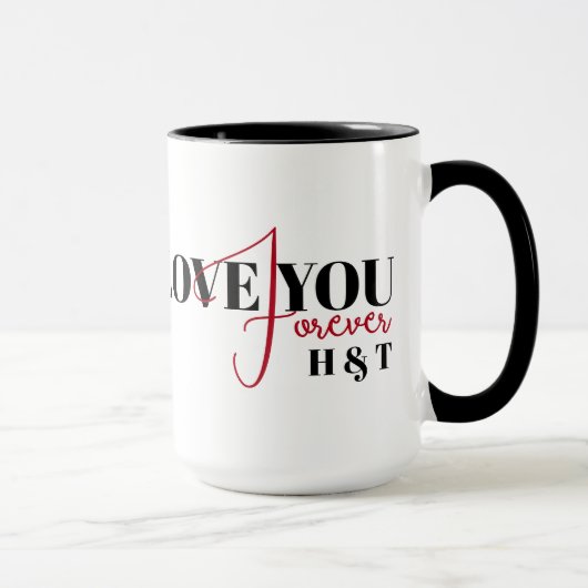 Liebe Sie für immer Valentines Custom Arch Foto Tasse (Rechts)