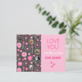 Liebe Sie Furever Pink Blume Foto Collage Postkarte (Stehend Vorderseite)