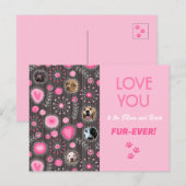 Liebe Sie Furever Pink Blume Foto Collage Postkarte (Vorne/Hinten)