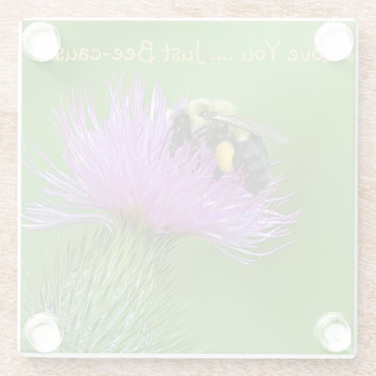 Liebe Sie gerade Biene-Ursache Glasuntersetzer (Rückseite)