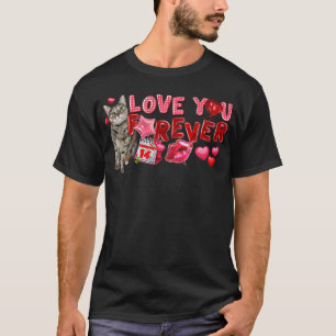 Liebe Sie glücklich Valentinstag Niedliche Katze f T-Shirt
