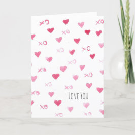 Liebe Sie glücklich Valentinstag Wasserfarbenherze Feiertagskarte
