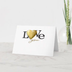Liebe Sie Gold Herzkarte Valentine Card Feiertagskarte