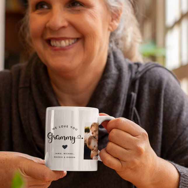 Liebe Sie Grammy Hört Custom Zwei Foto Kaffee Tass Kaffeetasse
