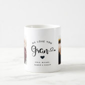 Liebe Sie Gran Hearts Custom Zwei Foto Trendy Chic Kaffeetasse (Mittel)