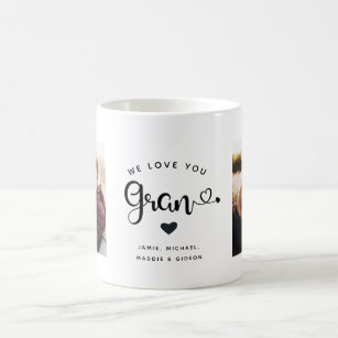 Liebe Sie Gran Hearts Custom Zwei Foto Trendy Chic Kaffeetasse