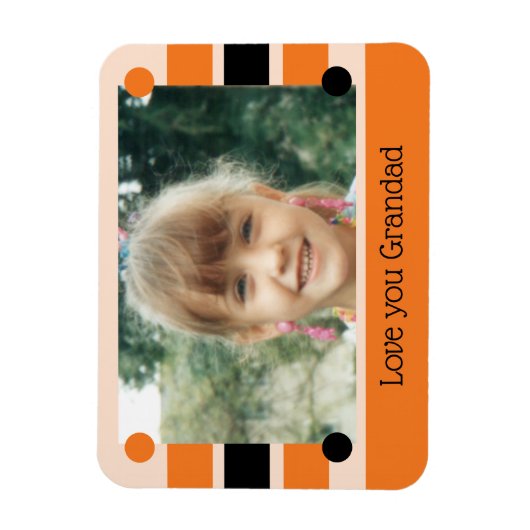 Liebe Sie Granatorange und schwarzes Foto Magnet (Vertikal)