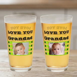 Liebe Sie Grandad zwei Foto Limones  Bier Glas