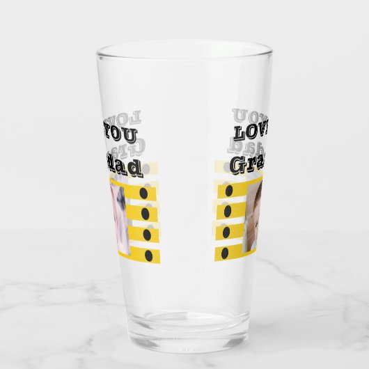 Liebe Sie Grandad zwei Foto schwarz-gelbes Bier Glas (Rechts)