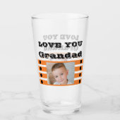 Liebe Sie Grandad zwei Foto schwarz-orange Bier Glas (Vorderseite)