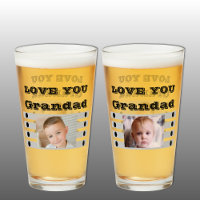 Liebe Sie Grandad zwei Fotos schwarz-graues Bier