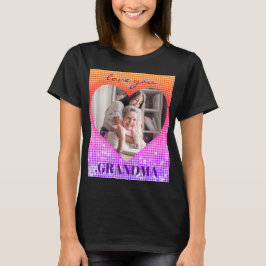 LIEBE SIE GRANDMA CUSTOM FOTO HOLOGRAPHIE HERZ T-Shirt