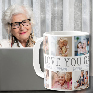 LIEBE SIE GRANDMA Individuelle Name 10 Foto Collag Kaffeetasse