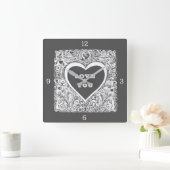 Liebe Sie grau-weiß Quadratische Wanduhr (Zuhause)