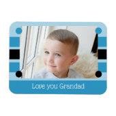 Liebe Sie Großblaues und schwarzes Foto Magnet (Horizontal)