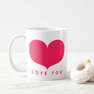 Liebe Sie - große rosa Herz-Tasse Kaffeetasse