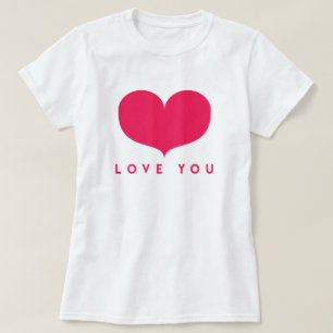 Liebe Sie großer rosa Herz-T - Shirt