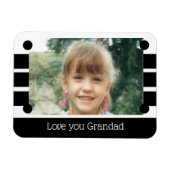 Liebe Sie Großes Weiß-Schwarzes Foto Magnet (Horizontal)