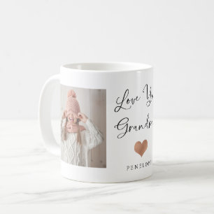 Liebe Sie Großmutter zwei Foto-Skript und Herz Kaffeetasse