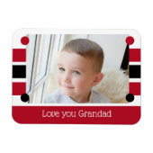 Liebe Sie Großrotes und Schwarzes Foto Magnet (Horizontal)