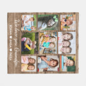 Liebe Sie Großvater Rustikaler Wald 9 FotoCollage Fleecedecke (Vorderseite (Horizontal))