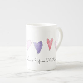 Liebe Sie heißen Wasserfarbe süße Herzen Valentine Porzellantasse
