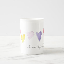 Liebe Sie heißen Wasserfarbe süße Herzen Valentine Porzellantasse