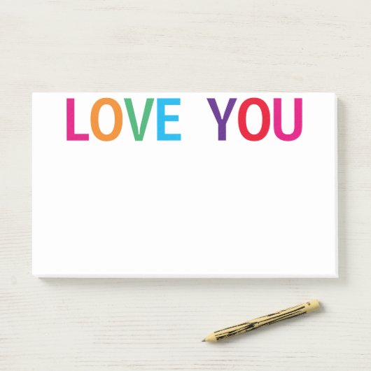 Liebe Sie hell mehrfarbig 10 x 6 Post-it Klebezettel (Auf Schreibtisch)