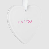 LIEBE SIE Herz Moderne Typografie Ornament (Vorderseite)