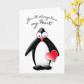 LIEBE SIE - HERZ - PENGUIN-SAMMLUNG KARTE (Gelbe Blume)