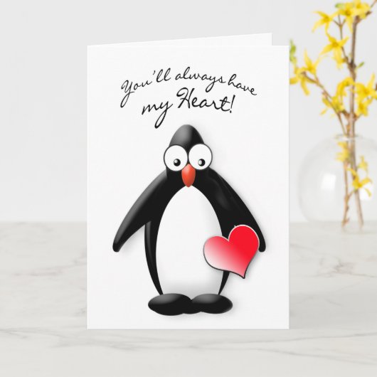 LIEBE SIE - HERZ - PENGUIN-SAMMLUNG KARTE (Gelbe Blume)