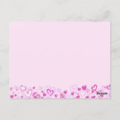 Liebe Sie Herzen & Bows rosa lila Postkarte (Rückseite)