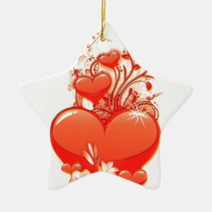 Liebe Sie Herzvalentine Romantische Liebe Keramik Ornament