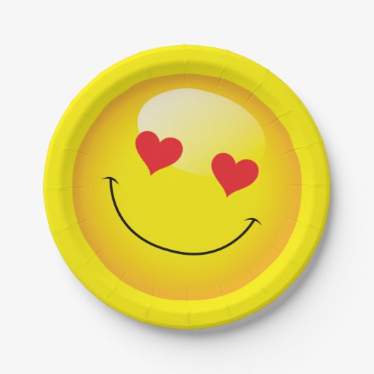 Liebe Sie hören Augen Niedlich Emoji Engagement Pa Pappteller (Vorderseite)