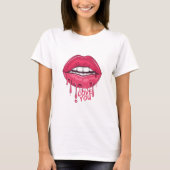Liebe Sie Hot Pink Tropfen Lippen Frauen T-Shirt (Vorderseite)
