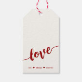 "Liebe Sie immer für immer" Geschenkanhänger (Vorderseite)