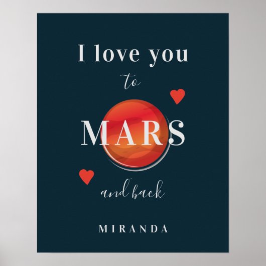 Liebe Sie in die Mars moderne Typografie Valentine Poster (Vorne)