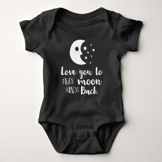 Liebe Sie in die Mondhand Lettered Trendy Baby Strampler (Vorderseite)