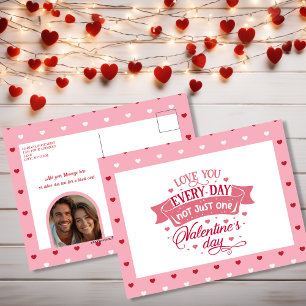 Liebe Sie jeden Tag nicht nur einen Tag Sweet Feiertagspostkarte