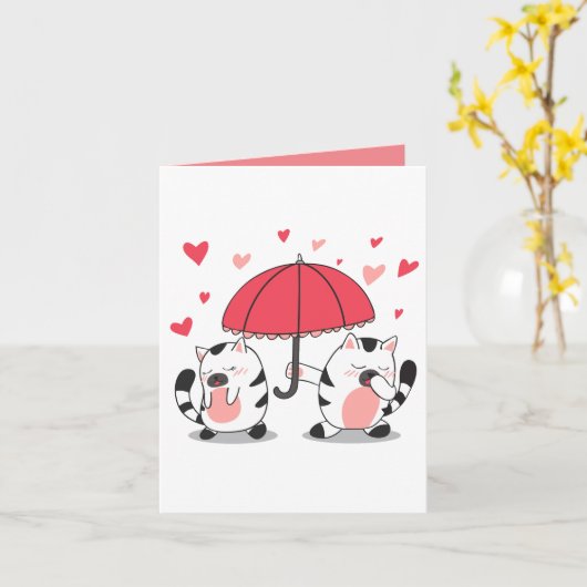 Liebe Sie Katzen Karte (Gelbe Blume)